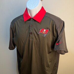 Nike Dri-Fit Men's brown and red detailed Tamp Bay Bucaneers golf polo shirt M